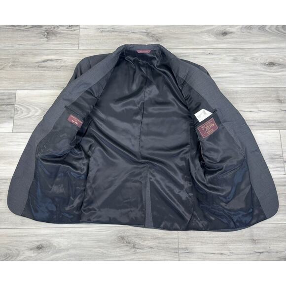 Graham & Gunn Bespoke‎ Men’s Grey Pinstripe Wool Suit Sz 42 R Pants 33x27 2012 - Picture 3 of 16